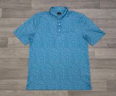 Greg Norman Shark Patterned Golf Polo Shirt Mens Large