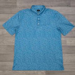 Greg Norman Shark Patterned Golf Polo Shirt Mens Large
