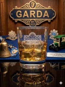 GARDA Siochana Laser Engraved Whiskey Glass