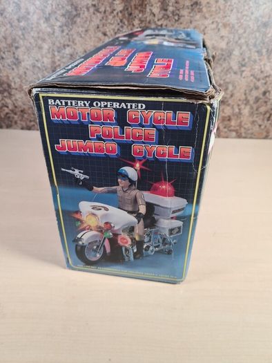 Vintage Son Ai Toys Motorcycle Police Jumbo Cycle Lights And Sounds 1984 Boxed Toy Collectable