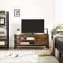 TV Cabinet for TVs Up to 48 Inches Lowboard with Cabinet and 2 Shelves TV Bench Living Room Hallway 110 x 40 x 45 cm Industrial Design Vintage Dark Brown Image 2