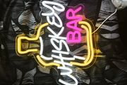 LED Neon  Whiskey Bar Wall Sign USB Powered Decorative Light  USB Powered