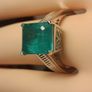 Natural Princess cut Emeraldine Quartz Dress Ring Image 4