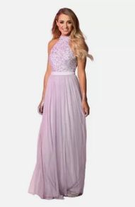 Sistaglam Lilac Maxi Long Evening Dress UK Size 10