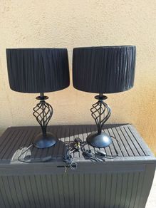 Beautiful pair of black table lamps
