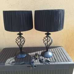 Beautiful pair of black table lamps