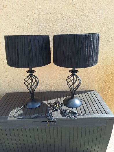 Beautiful pair of black table lamps