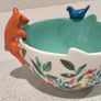 House of Disaster Secret Garden Fox & Bird Porcelain Bowl Image 2