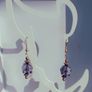 Smokey Plum Glass Cube Facet Drop Earrings Image 8