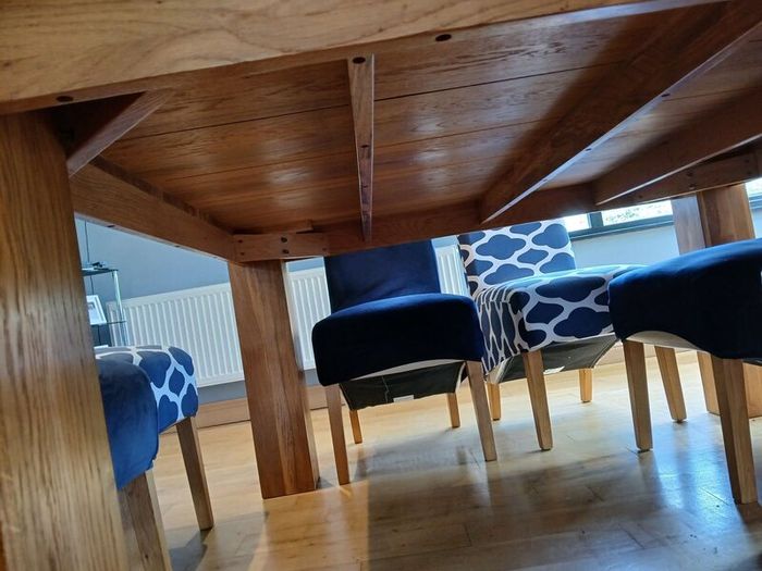 Large square sturdy Table (& 8 chairs)
