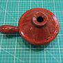 Vintage Stoneware 1/2Pt Individual Soup bowl with a long handle & a lug handle. Image 2