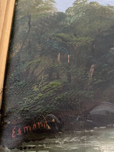 Small 19th Century Oil on Canvas in Gilt Frame