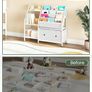 Kids Bookshelf and Toy Storage, Children's Bookcase with 3-Tier Storage Shelf and 2 Drawers, Toddler Bookshelf for Kids Room, Nursery, Classroom, White Image 5