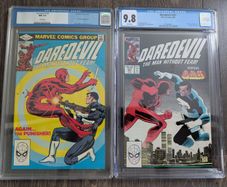 Daredevil Punisher Issue 183 and 257 CGC 9.8 Certified Graded Comic Framed DC Marvel