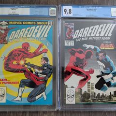 Daredevil Punisher Issue 183 and 257 CGC 9.8 Certified Graded Comic Framed DC Marvel