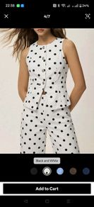 Polka dot denim waistcoat and jeans