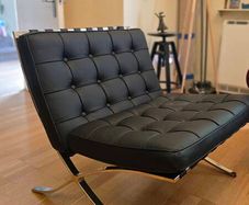 Barcelona style single lounge chair