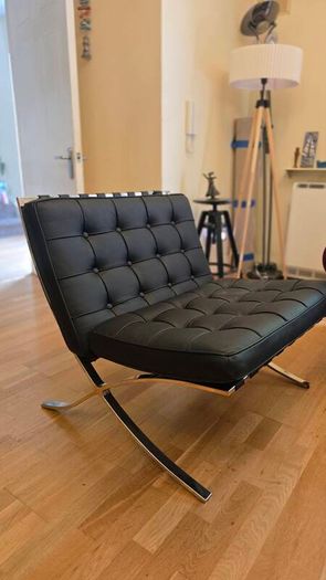 Barcelona style single lounge chair