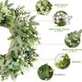 Wreath for Front Door, 50 cm/20 inch Spring Summer Green Wreath, Lifelike Artificial Small Door Wreath Decoration for Farmh Image 4
