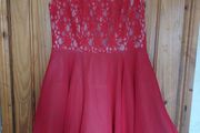 Teatro red lace mini dress (free postage)