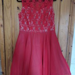 Teatro red lace mini dress (free postage)