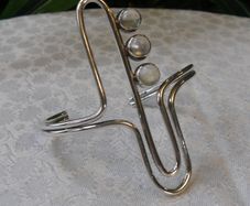 PRICE DROP Silver & Moonstone Bangle, Modernist Design, London Hallmarked, 1972