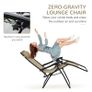NEW SALE | 3pcs Folding Zero Gravity Chairs Sun Lounger Table Set w/ Cup Holders Reclining Garden Yard Pool, Beige Image 4