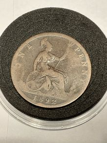 1892 British one penny queen Victoria