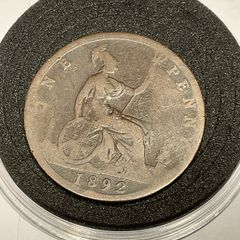 1892 British one penny queen Victoria