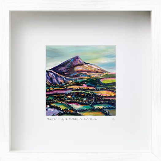 Sugar Loaf & Fields, Co. Wicklow. Large Framed Print by artist Helen Mathews
