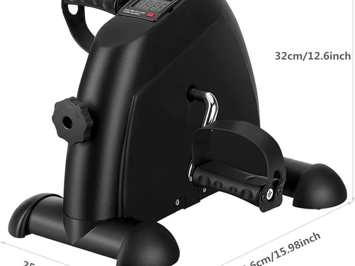 Mini Exercise Bike Pedal Sit Down, Under Desk Bike with LCD Display for Legs and Arms, Non-Slip Mat Included