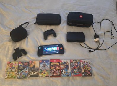 Nintendo Switch 2 Bundle. 8 Top Games (inc. Mario Galaxy, Zelda BOTW), Pro Controller, Dock and Cases