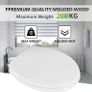 White Wooden Toilet Seat Antibacterial Adjustable Hinges Toilet Seat Fits Never Slips for Bathroom with Soft Close and Quick Release for Easy Clean and Assembly (Soft Close, White) Image 6