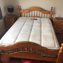 Wooden double bed frame