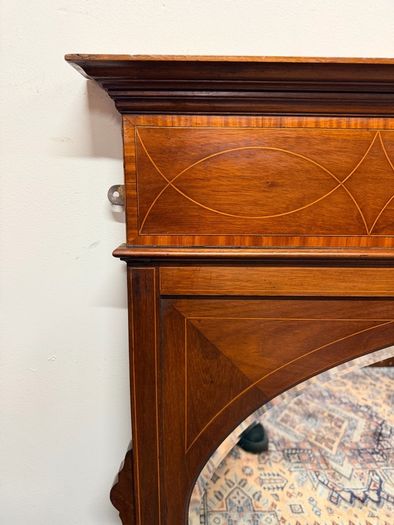 Elegant Antique Edwardian Mahogany Overmantel Mirror