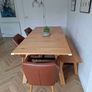 Oak dining table, bench and chairs Image 2