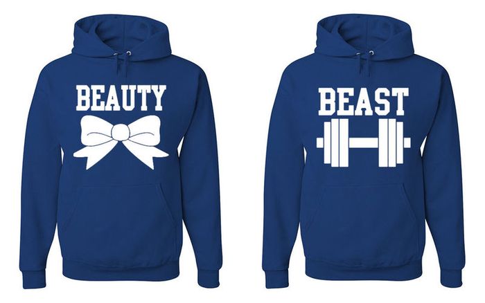 Cute Matching Beauty Beast Couples Hoodies