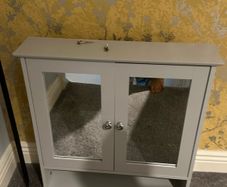 Grey Wall Mounted Bathroom Mirror Cabinet Great Condition