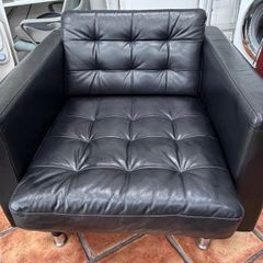 Black leather armchair