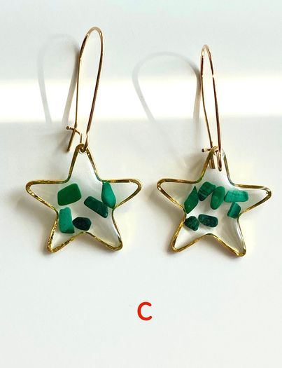Resin Earrings, Crystal Earrings