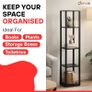 4 Tier Shelving Unit Slim Black Freestanding Storage Shelves for Home Office  Bathroom  MDF Wood Tall Shelving Unit. Storage Utility Storage Free Standing Shelf Organiser Black Image 5