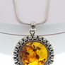 925 vintage Silver necklace baltic amber Image 5