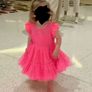 Billieblush girls neon pink tulle party dress Age 3 EUC Image 3