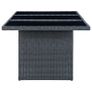 Garden Table Dark Grey Poly Rattan and Tempered Glass Image 3