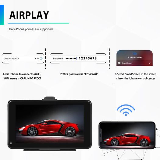 Universal 7'' Car Radio Multimedia Video Player Wireless Carplay And Wireless Android Auto Touch Screen