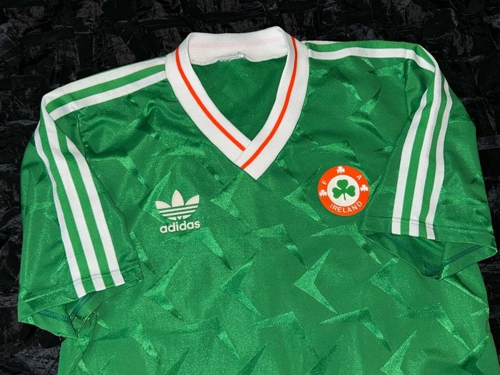 REPUBLIC OF IRELAND adidas home football jersey shirt 1990 - 1992 original NO SPONSOR World Cup Italia 90