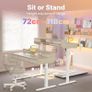 Standing Desk with Fabric Drawers, 100x60cm, Natural Image 7
