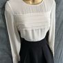 NWT Karen Millen Pintuck Detail Contrast A-Line Dress in Black/Cream Image 4