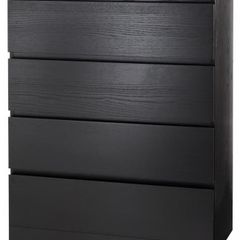 Ikea Malm four drawers - black, excellent
