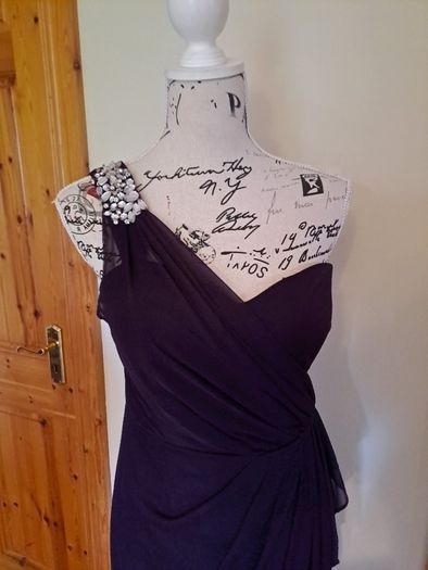 Size 10 Petite Purple One Shoulder Occasion Dress